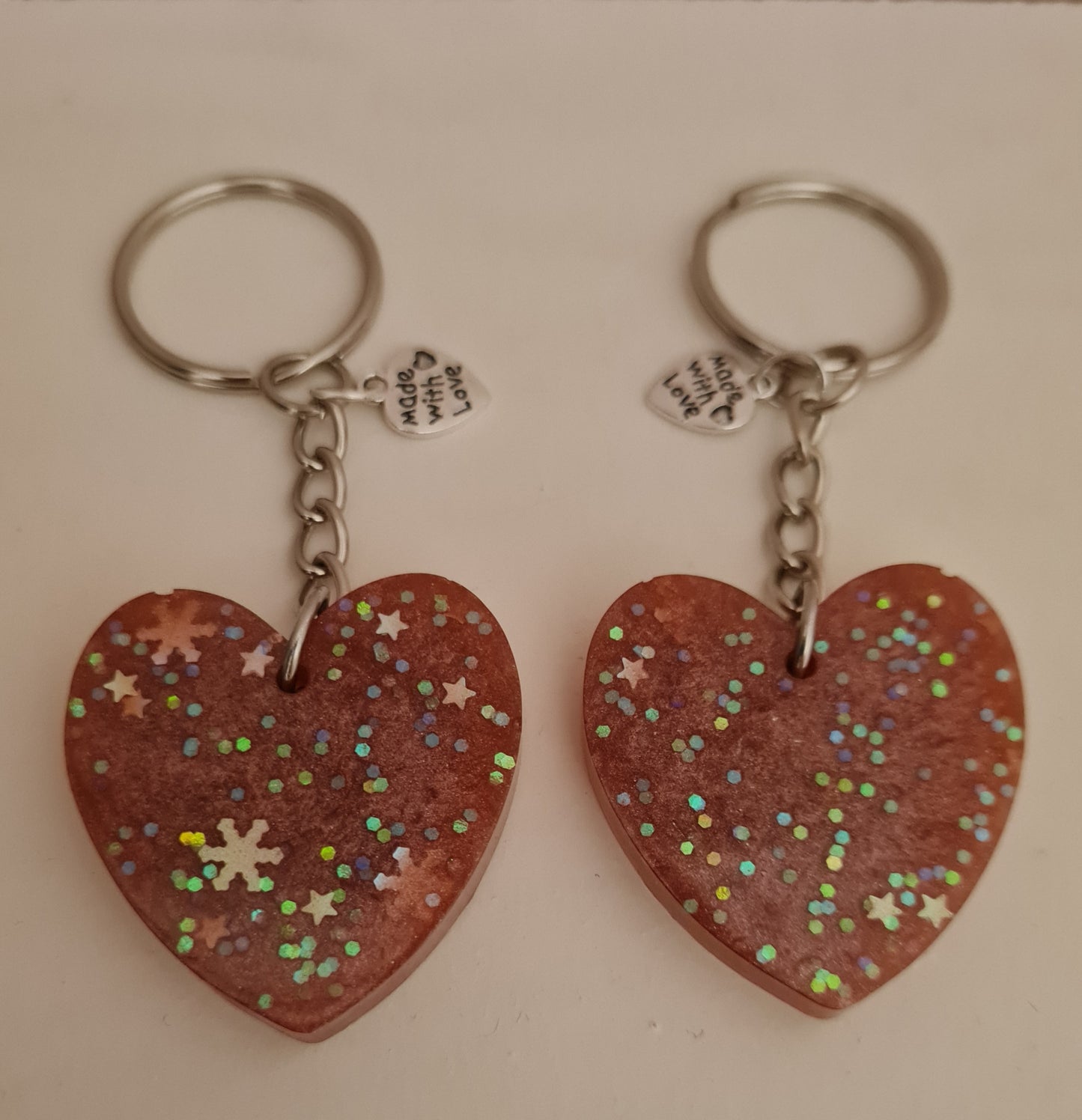 Sparkle Heart Keyrings