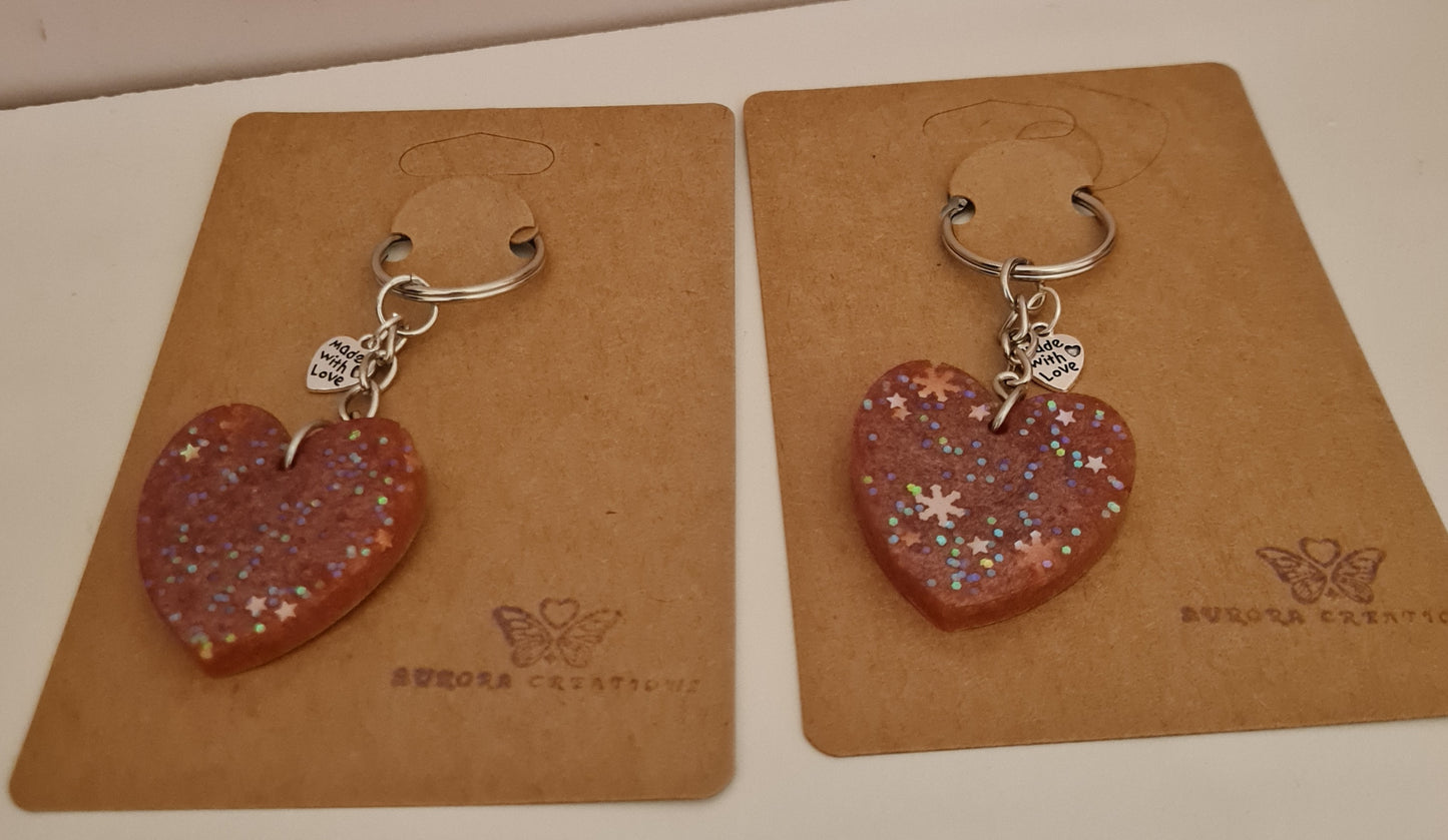 Sparkle Heart Keyrings
