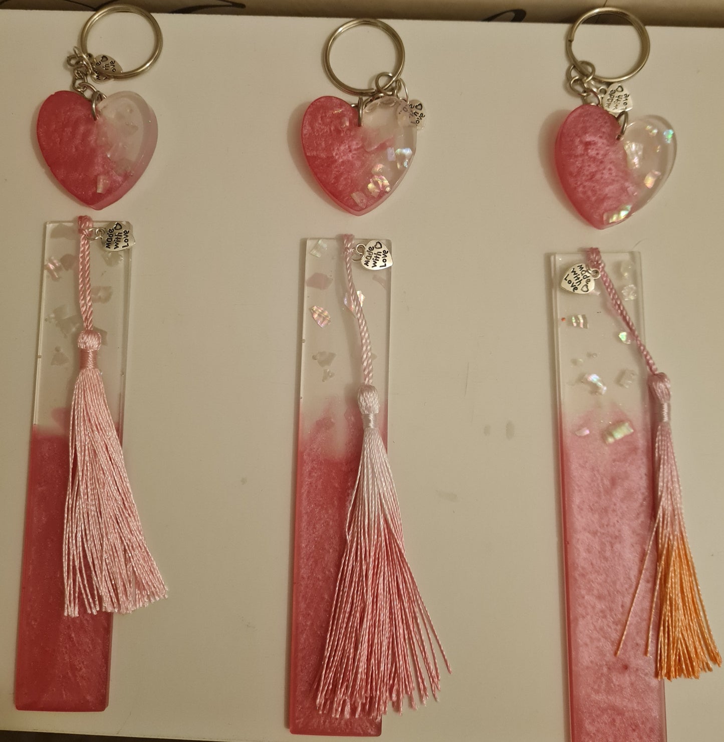 Sparkle Pink Bookmark & Keyring Sets