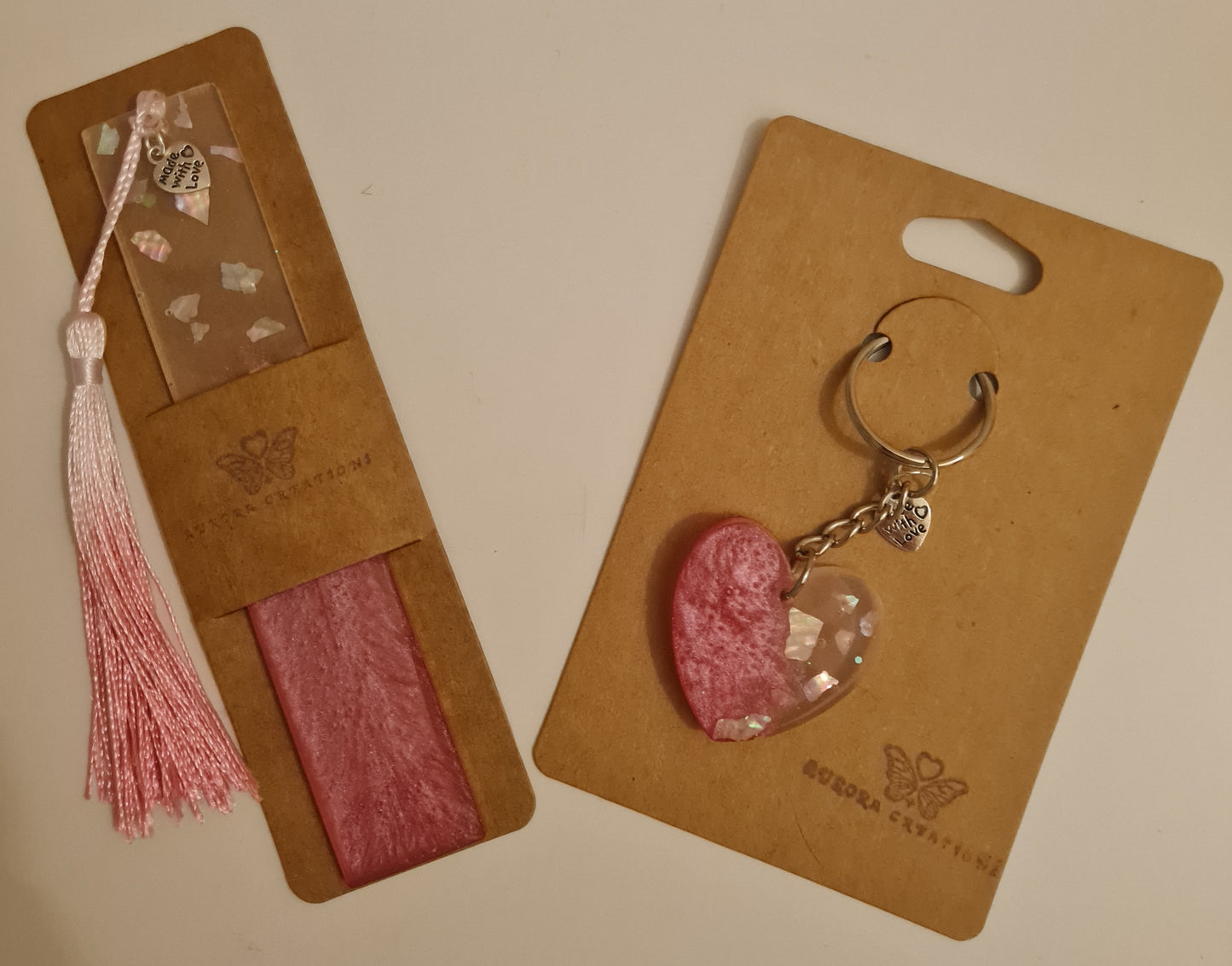 Sparkle Pink Bookmark & Keyring Sets