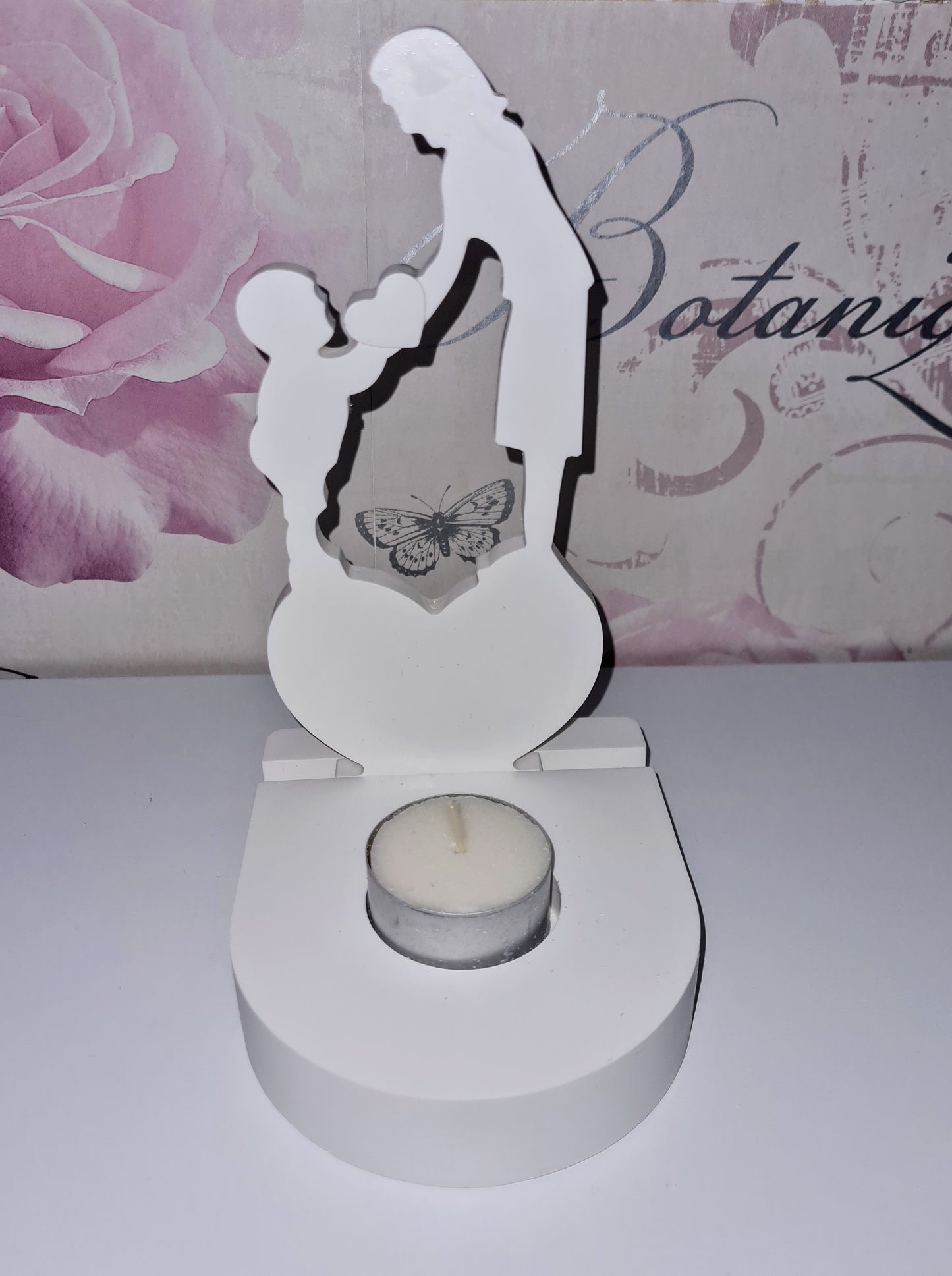 Handmade Mum with Child Tealight Holder