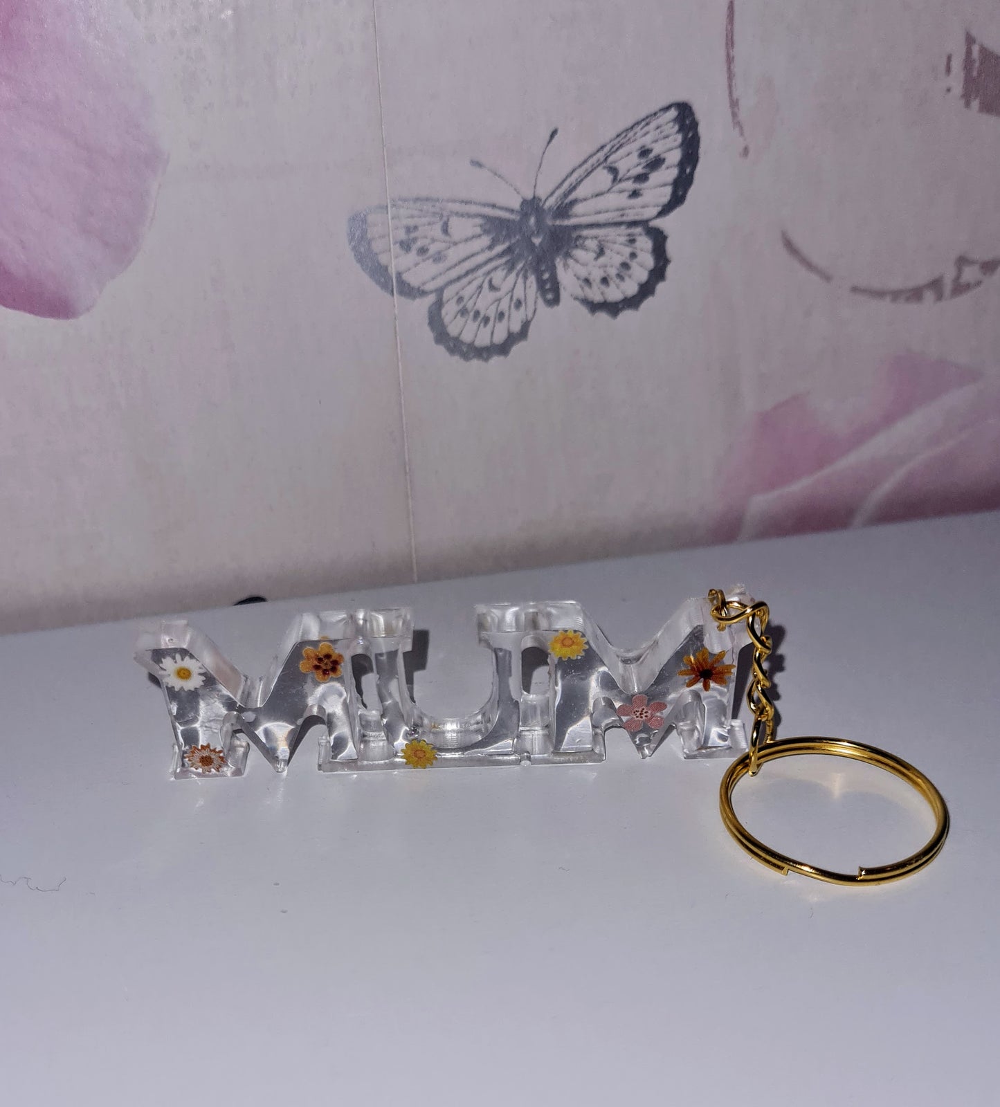 MUM Flower Keyrings
