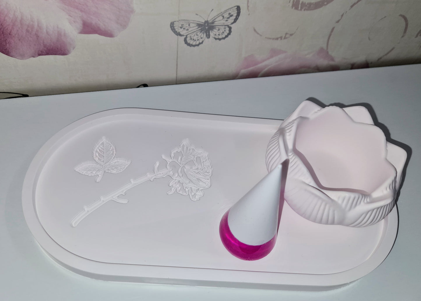Rose Tray Trinket Set