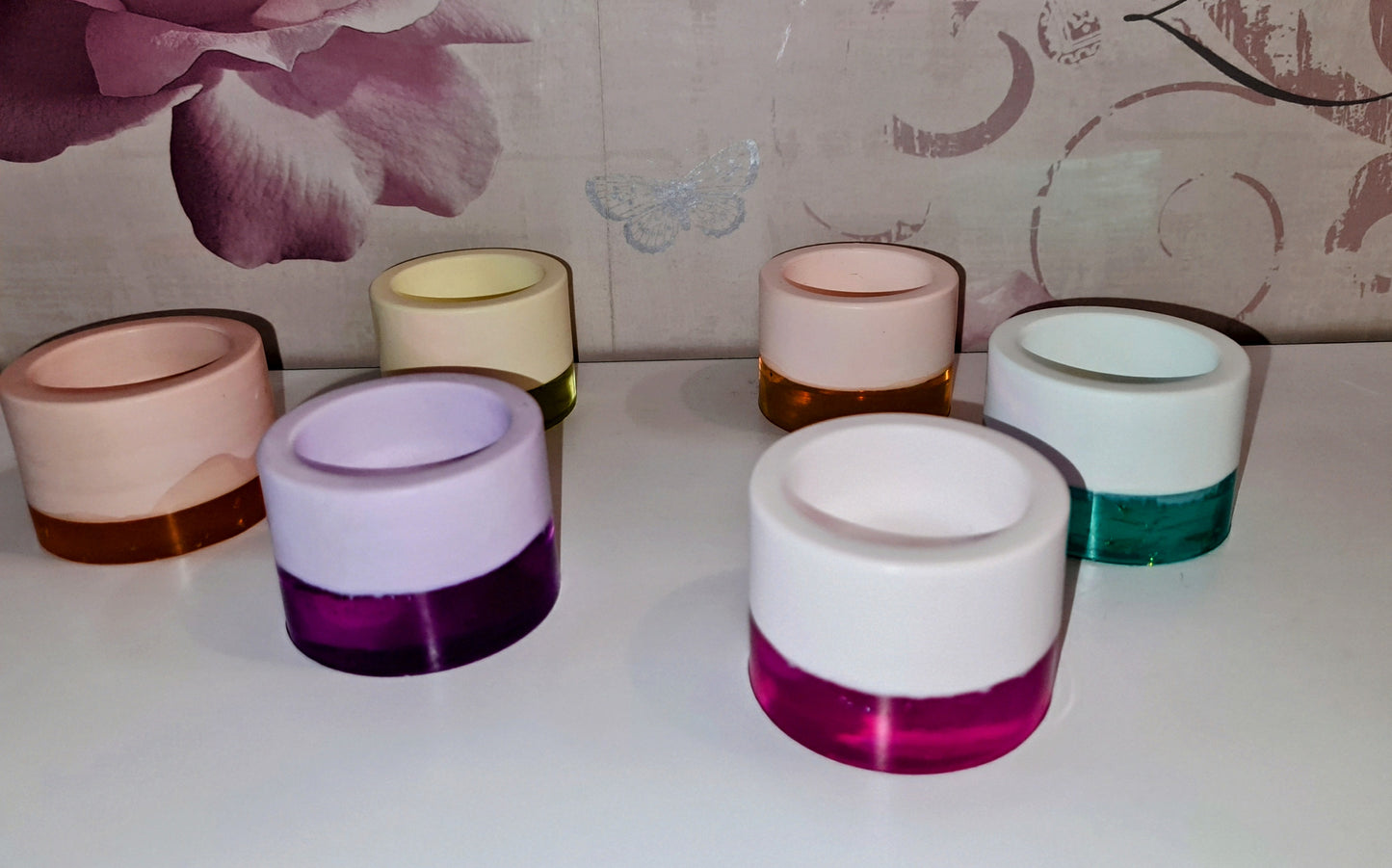 Small Mixed Resin Tealight Holders